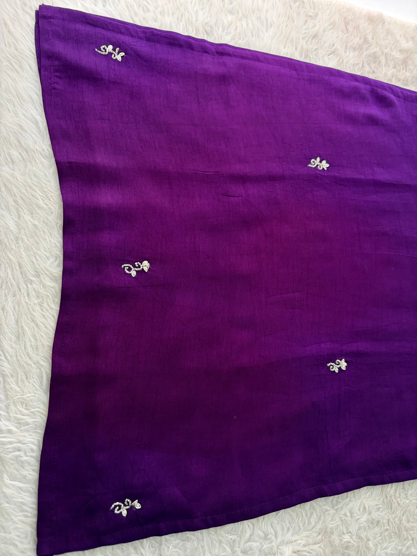 Purple Zardozi Embroidered Kurta Set for Women with Pants & Dupatta | Festive Ethnic wear