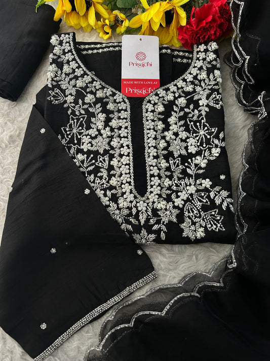 Designer Embroidered kurta pant with dupatta