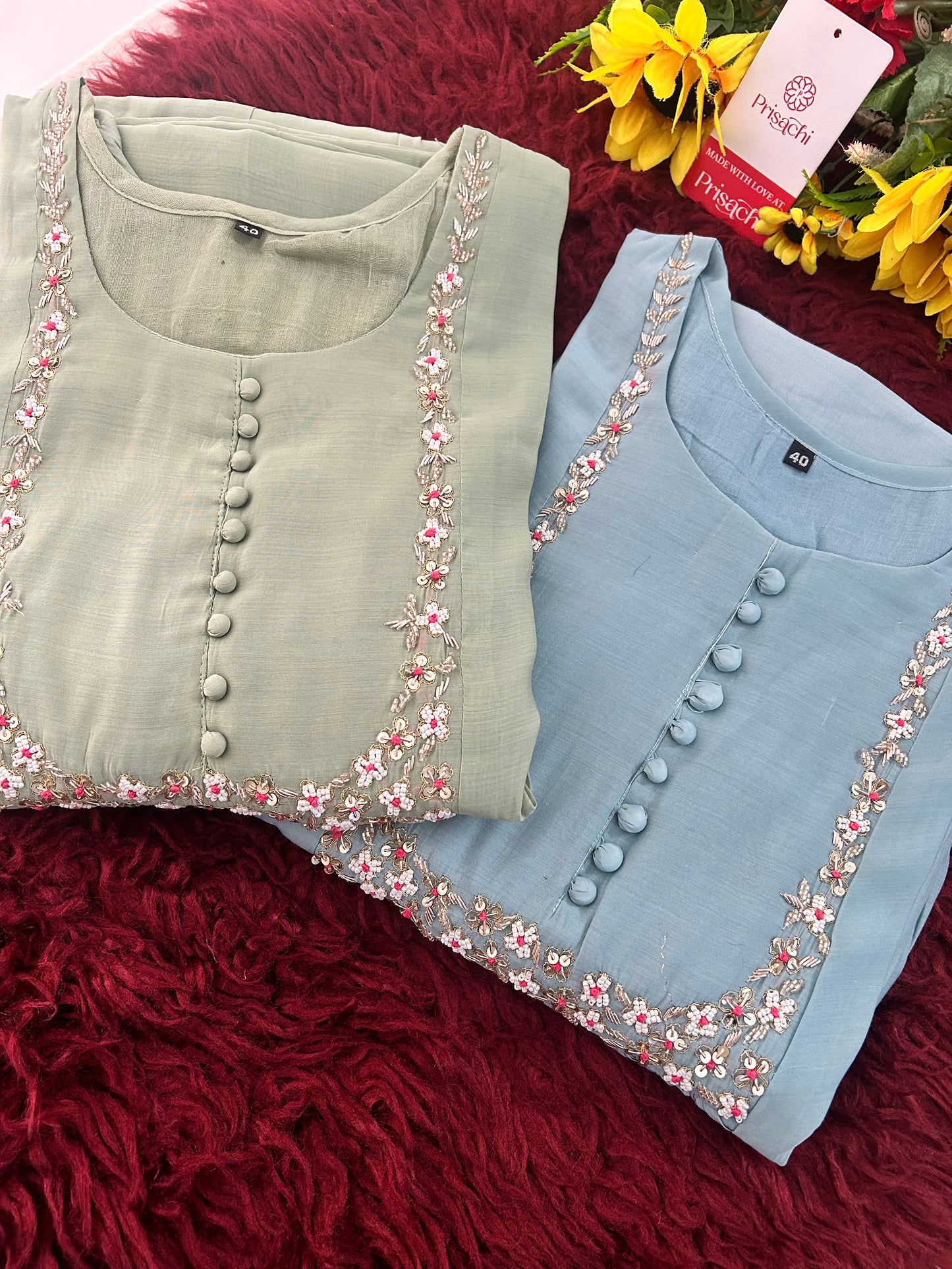 Designer Embroidered A-Line Ethnic Kurta Set with Dupatta & Pants