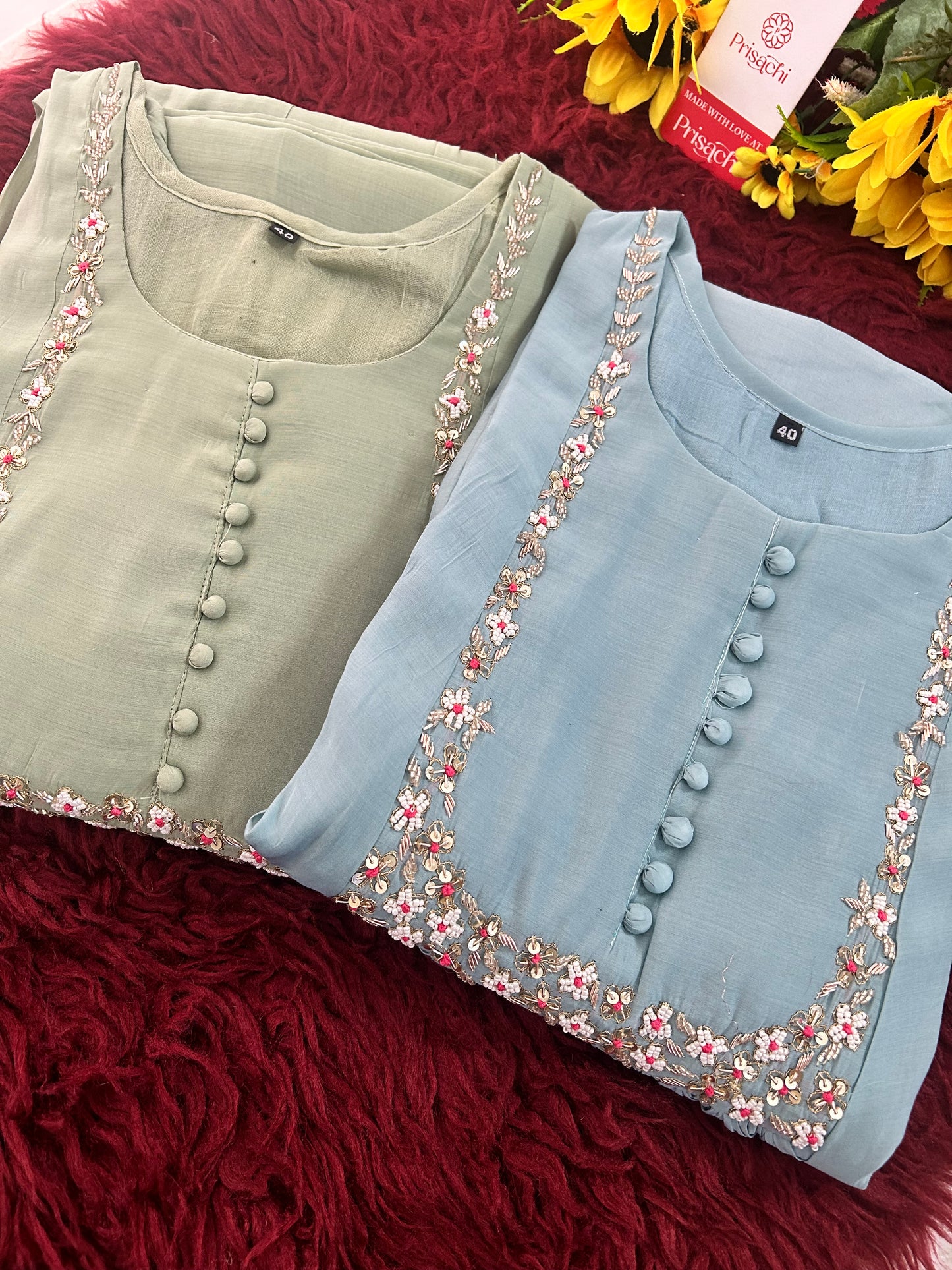 Designer Embroidered A-Line Ethnic Kurta Set with Dupatta & Pants