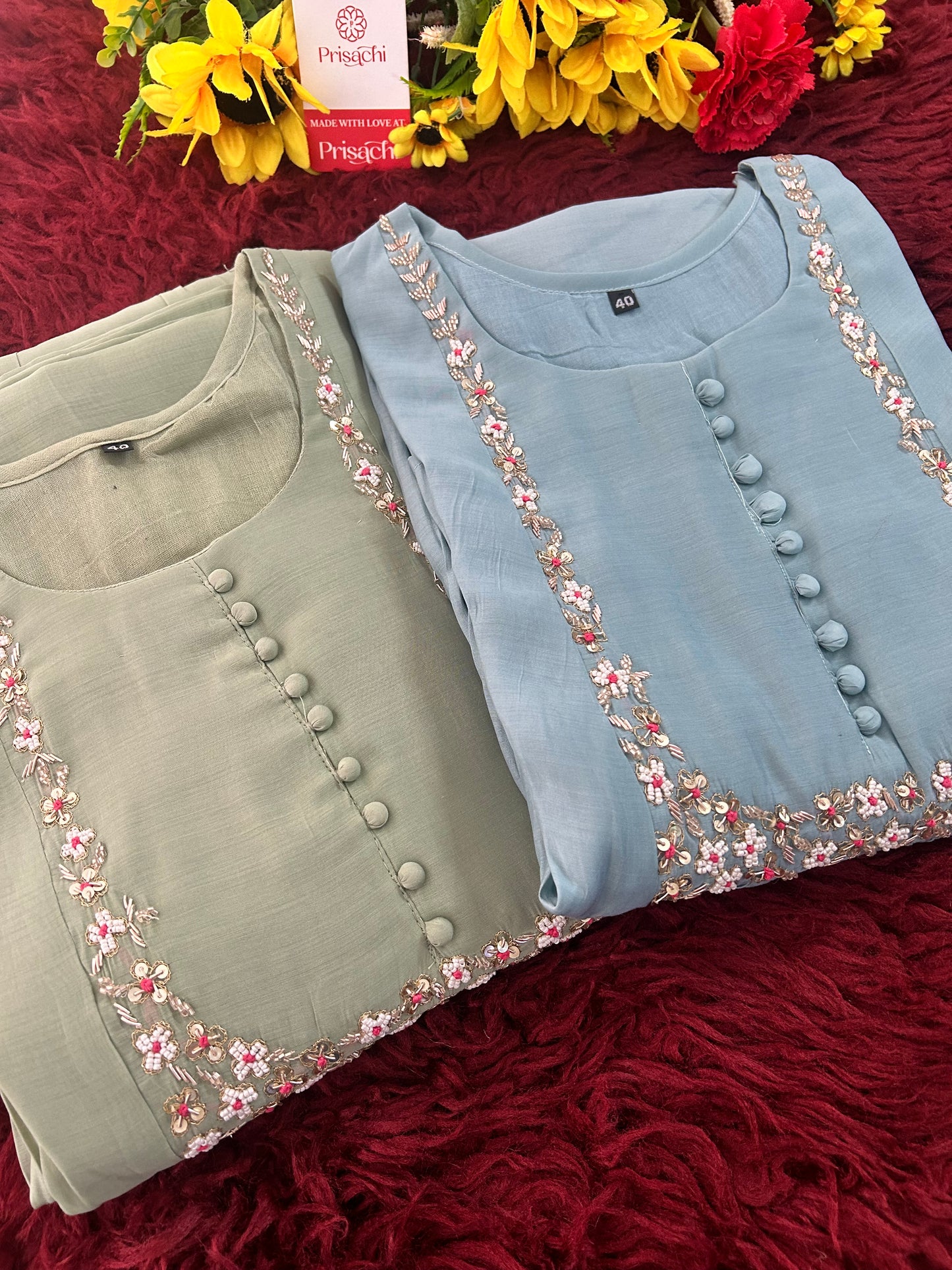 Designer Embroidered A-Line Ethnic Kurta Set with Dupatta & Pants