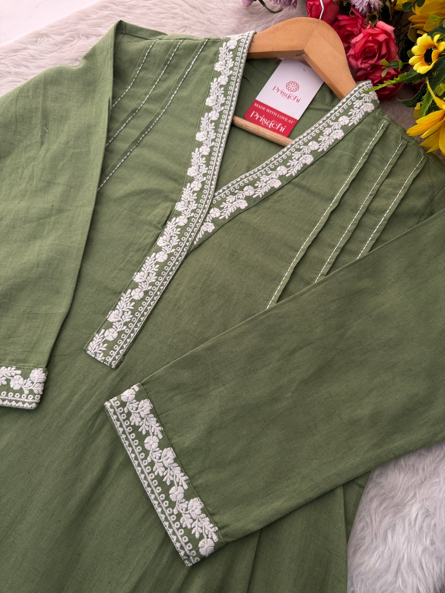 Designer Short Straight Kurti for Women | Thread Embroidered Kurta | Office, Casual & Daily Wear - Prisachi Official