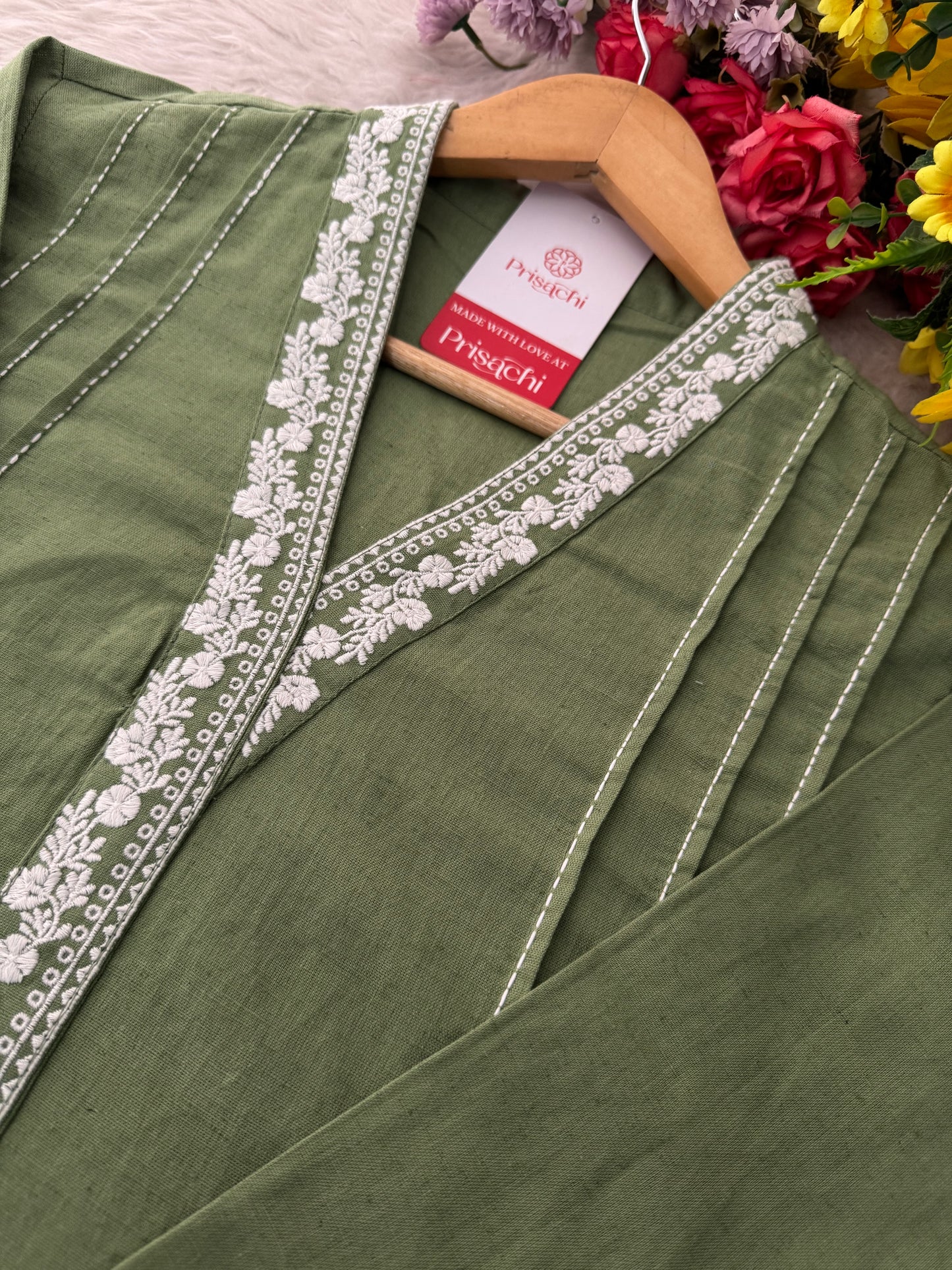Designer Short Straight Kurti for Women | Thread Embroidered Kurta | Office, Casual & Daily Wear - Prisachi Official