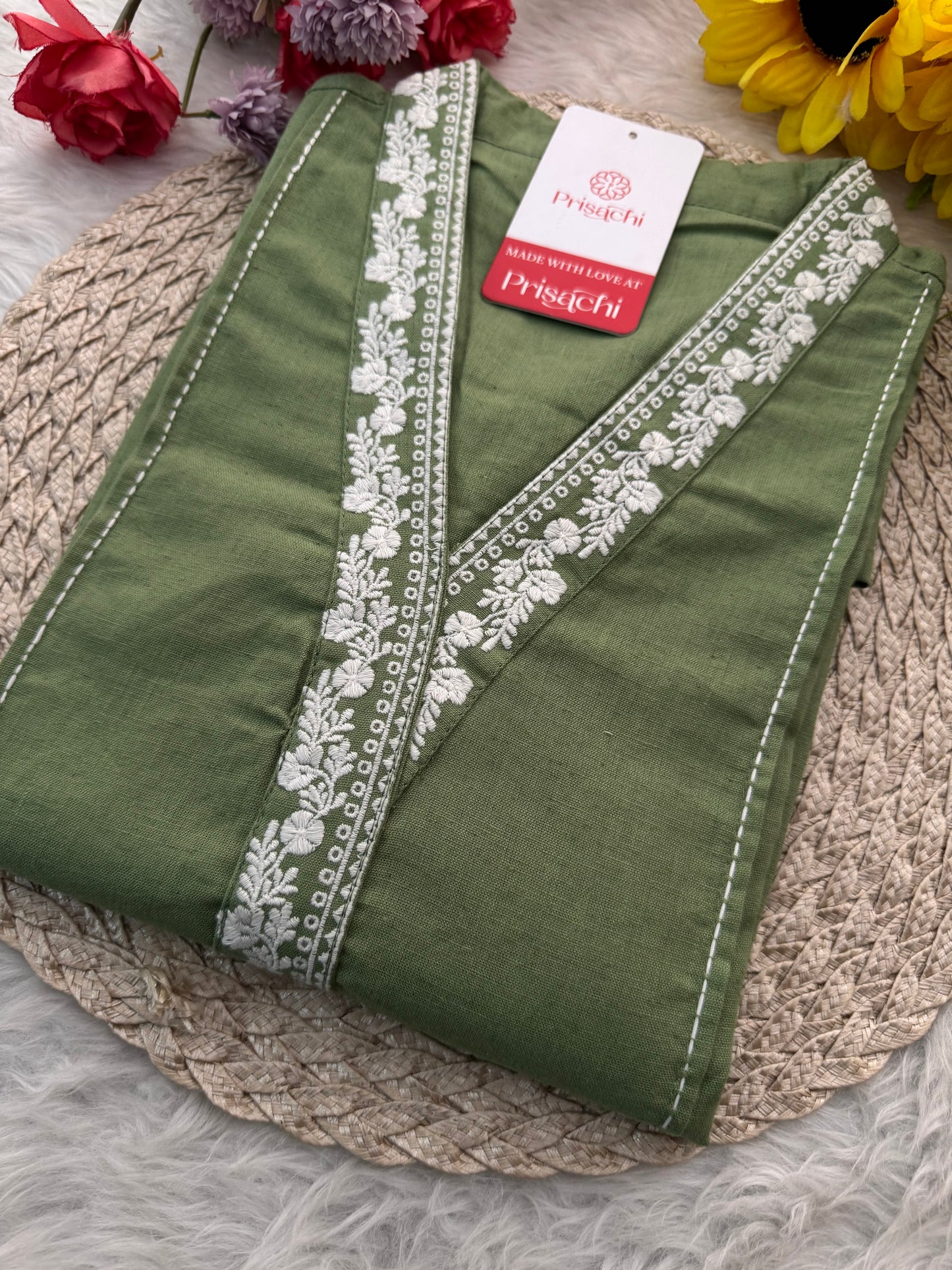 Designer Short Straight Kurti for Women | Thread Embroidered Kurta | Office, Casual & Daily Wear - Prisachi Official