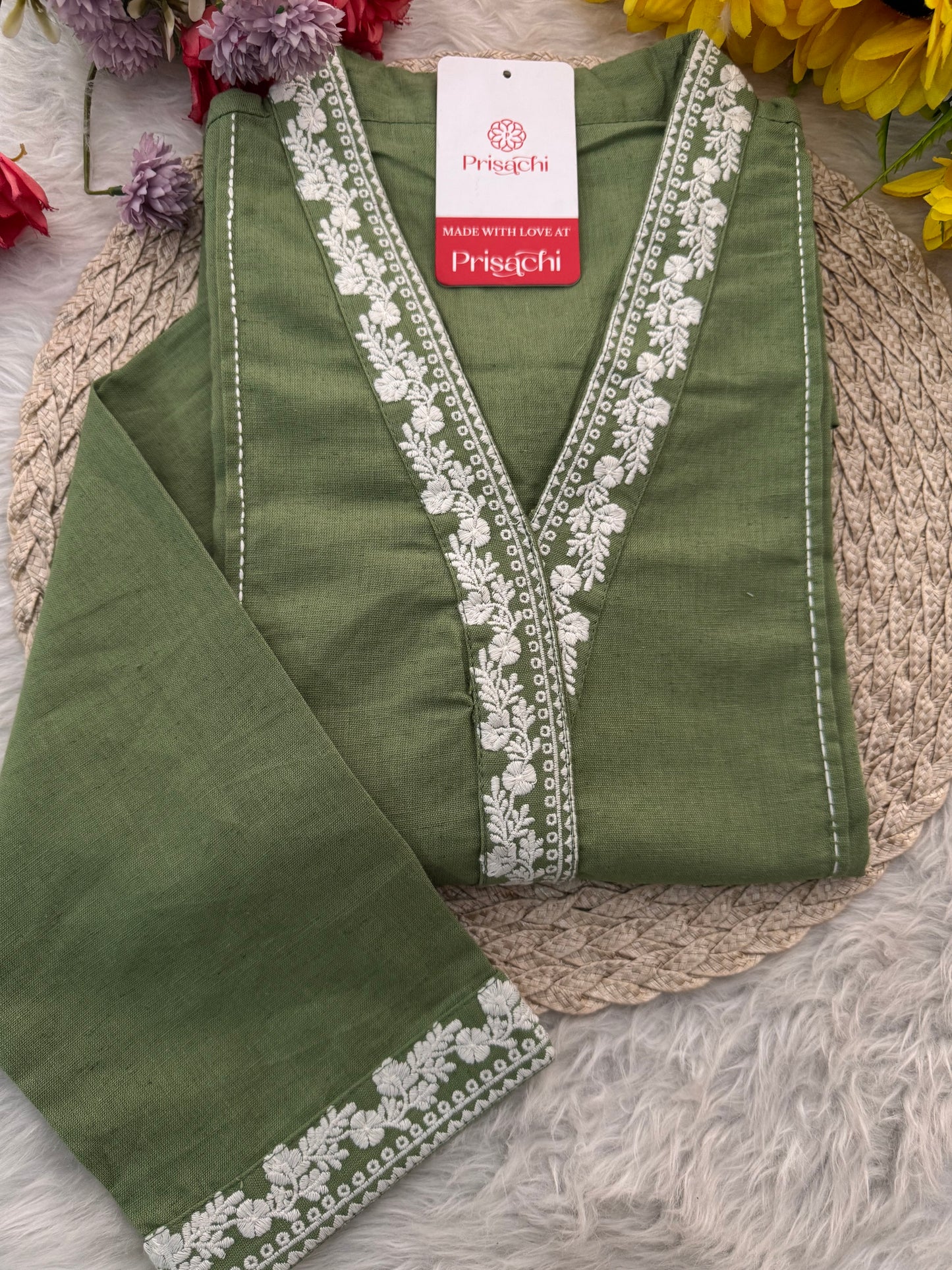 Designer Short Straight Kurti for Women | Thread Embroidered Kurta | Office, Casual & Daily Wear - Prisachi Official