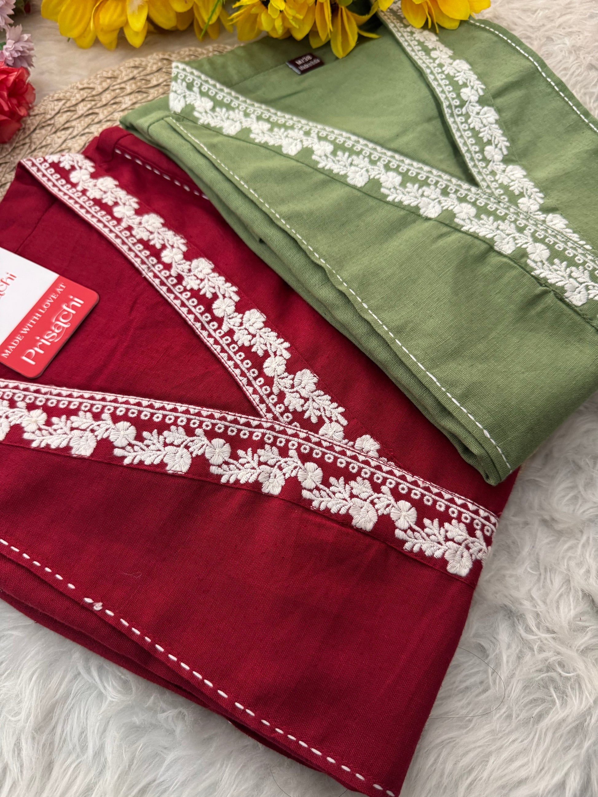 Designer Short Straight Kurti for Women | Thread Embroidered Kurta | Office, Casual & Daily Wear - Prisachi Official