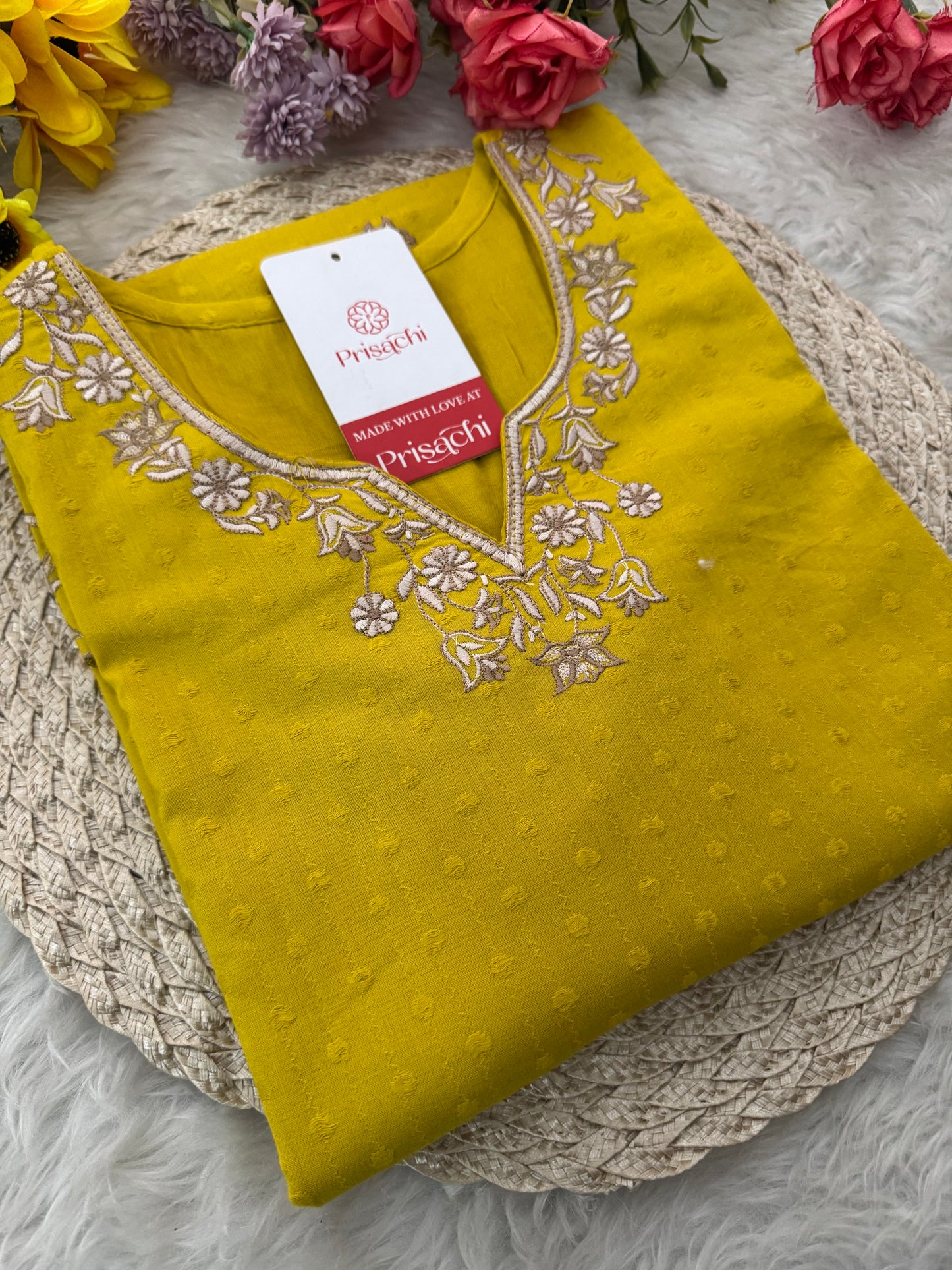 Designer Short Straight Kurti for Women | Thread Embroidered Kurta | Office, Casual & Daily Wear - Prisachi Official