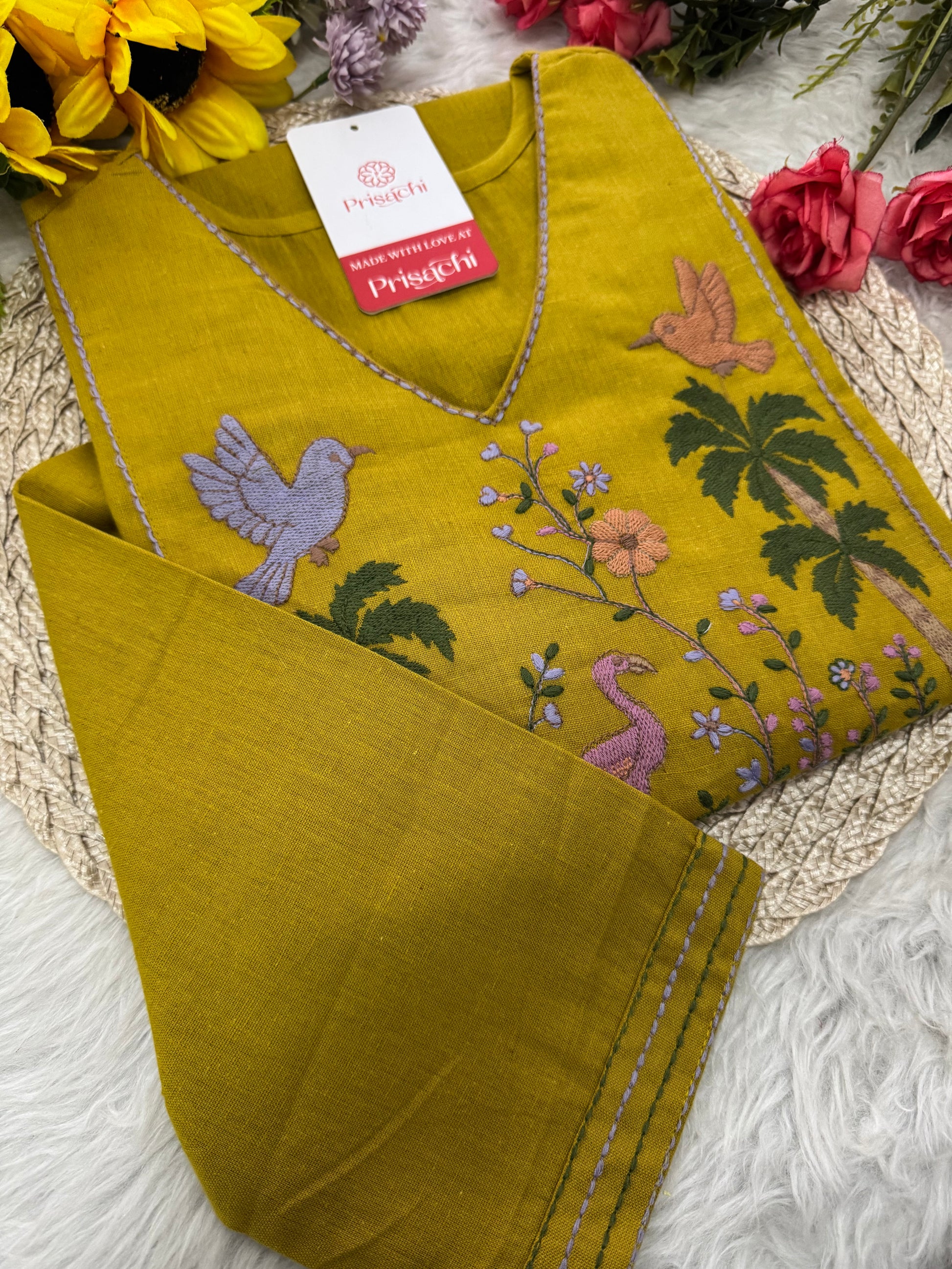 Designer Short Straight Kurti for Women | Thread Embroidered Kurta | Office, Casual & Daily Wear - Prisachi Official
