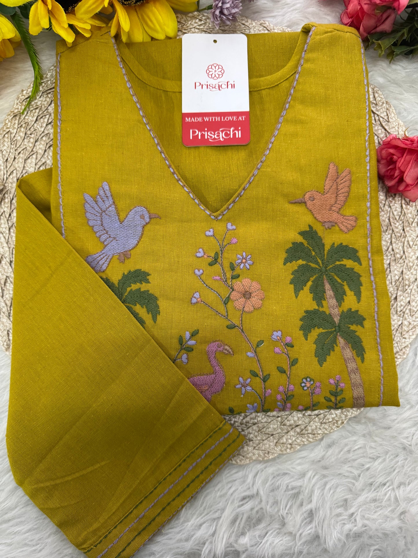 Designer Short Straight Kurti for Women | Thread Embroidered Kurta | Office, Casual & Daily Wear - Prisachi Official