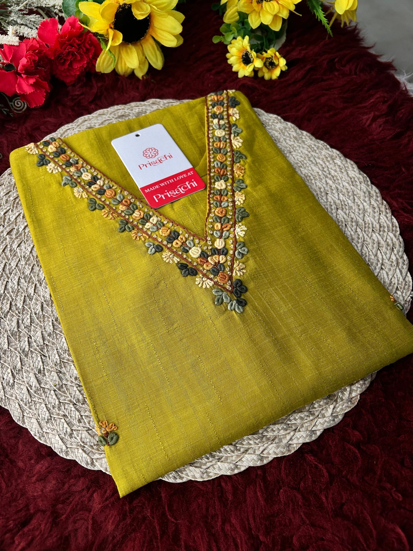 Mustard Yellow Thread Embroidered Ethnic Straight Long Kurti | Casual Office Daily Wear
