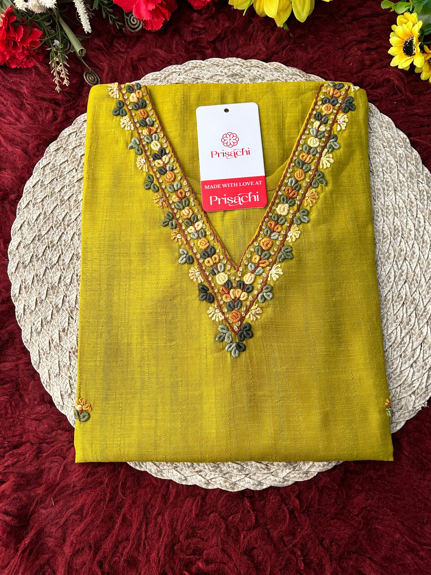 Mustard Yellow Thread Embroidered Ethnic Straight Long Kurti | Casual Office Daily Wear