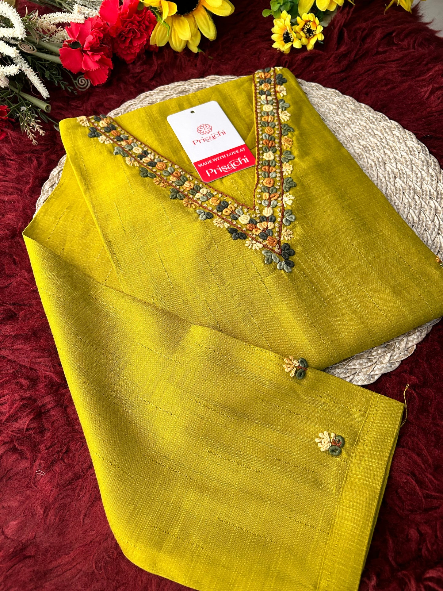 Mustard Yellow Thread Embroidered Ethnic Straight Long Kurti | Casual Office Daily Wear