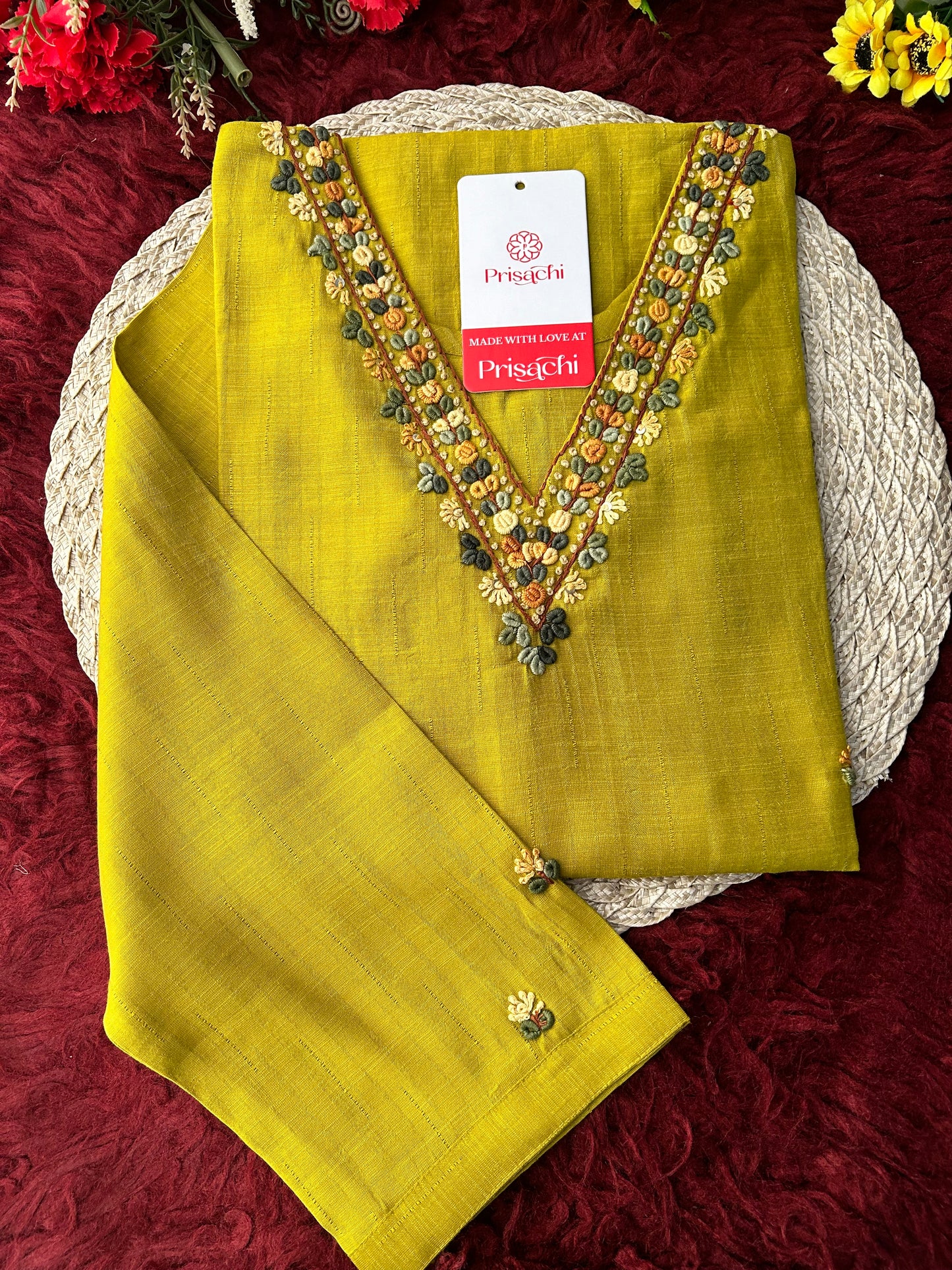 Mustard Yellow Thread Embroidered Ethnic Straight Long Kurti | Casual Office Daily Wear