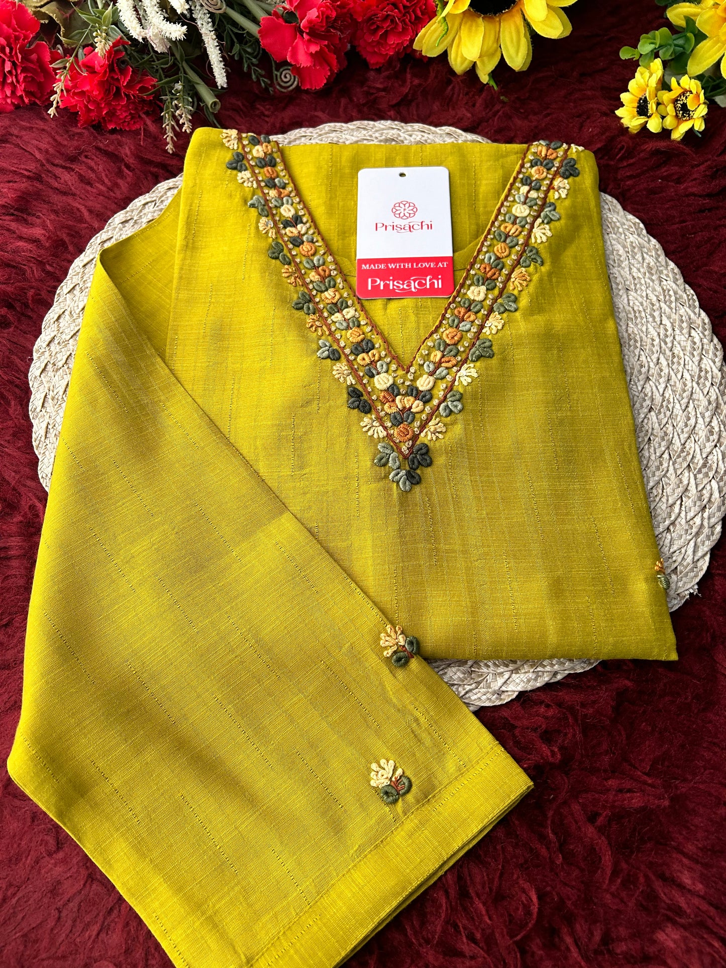 Mustard Yellow Thread Embroidered Ethnic Straight Long Kurti | Casual Office Daily Wear