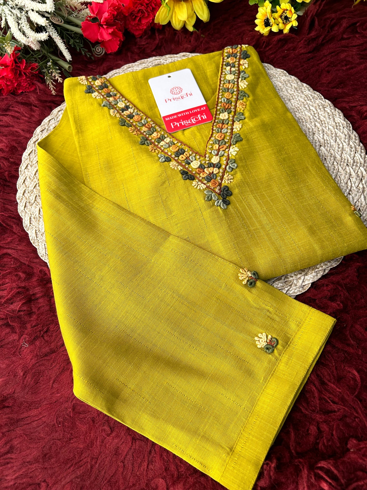 Mustard Yellow Thread Embroidered Ethnic Straight Long Kurti | Casual Office Daily Wear