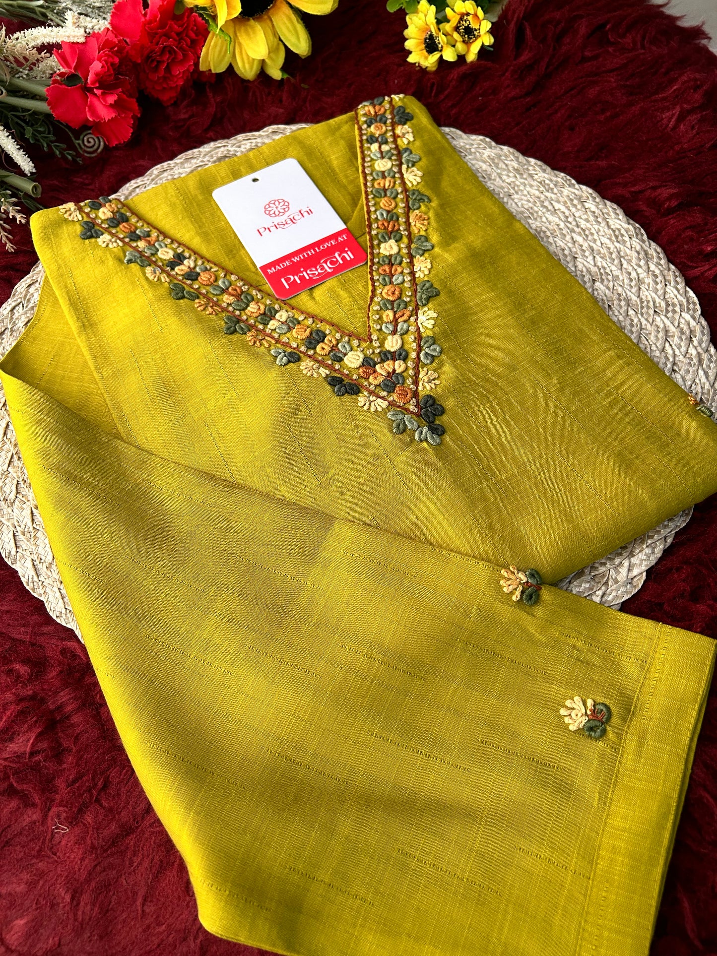 Mustard Yellow Thread Embroidered Ethnic Straight Long Kurti | Casual Office Daily Wear