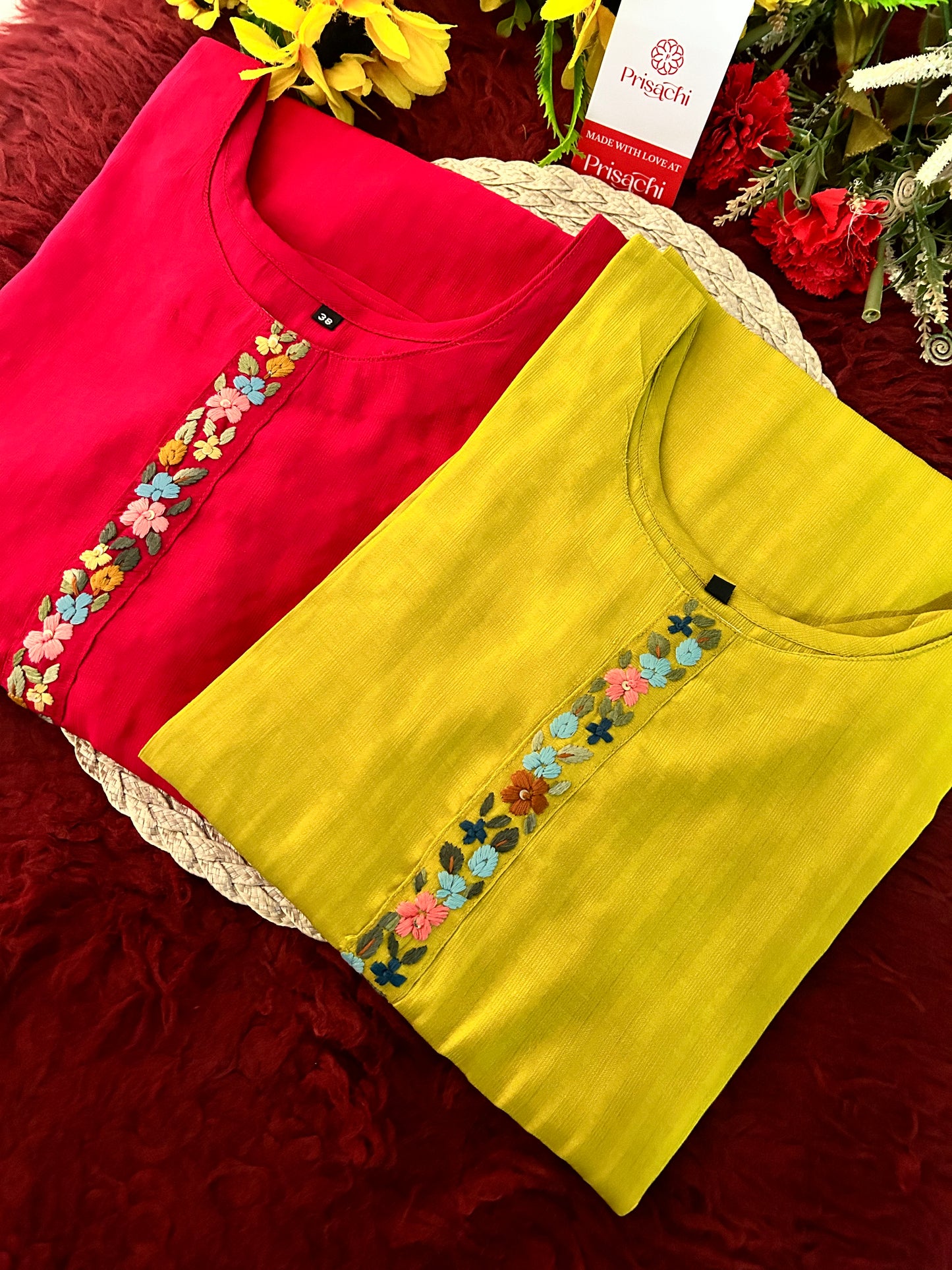 Designer Thread Embroidered Ethnic Straight Long Kurti | Casual Office And Daily Wear