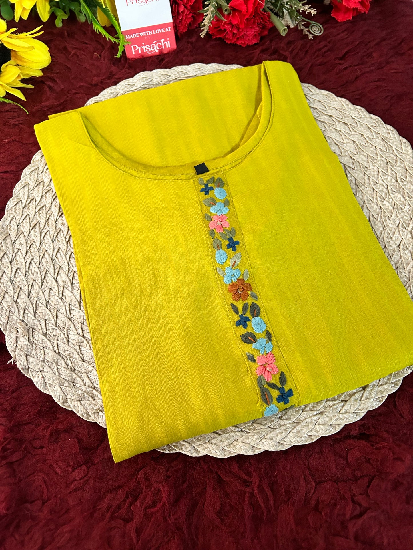 Designer Thread Embroidered Ethnic Straight Long Kurti | Casual Office And Daily Wear