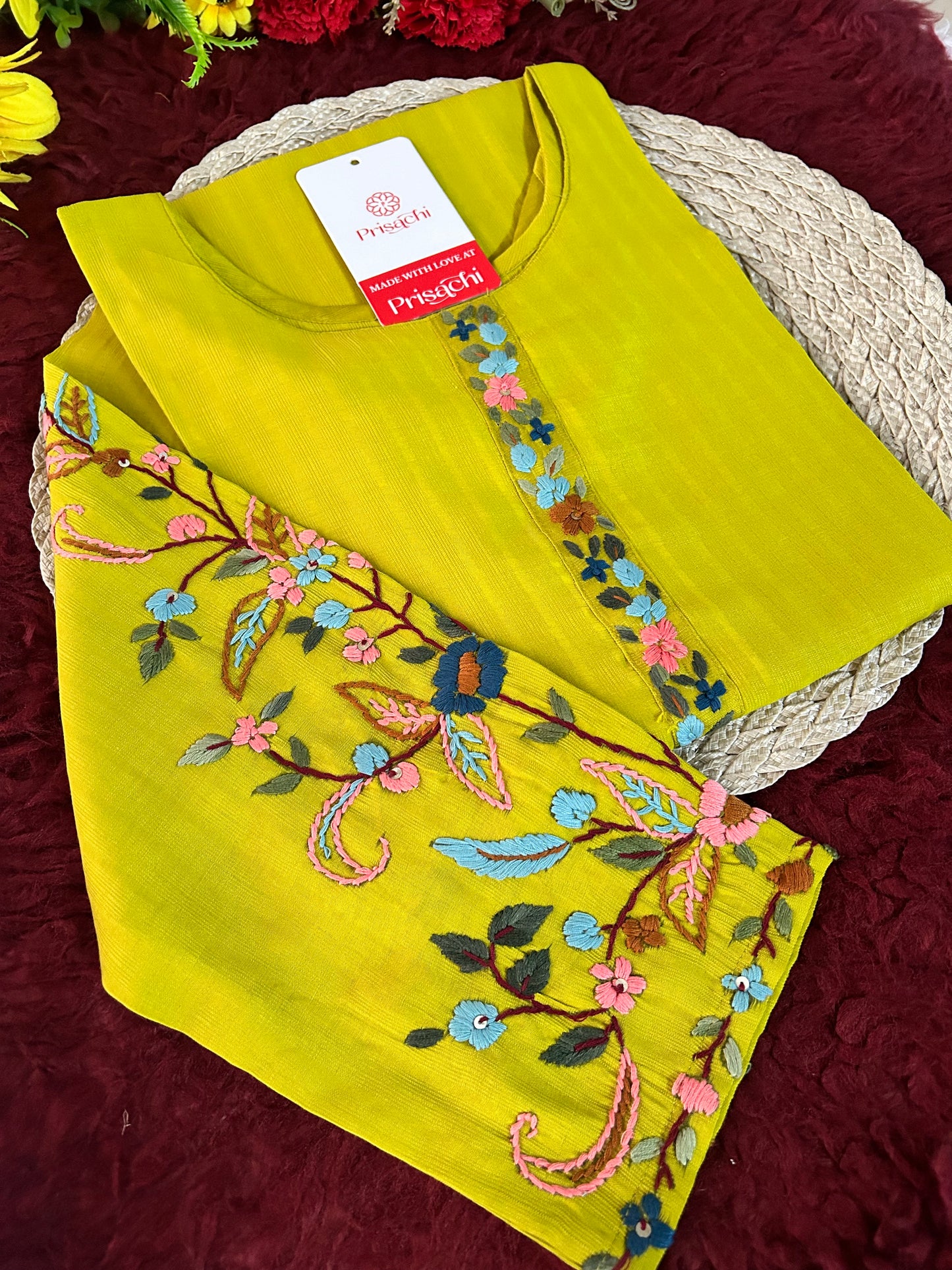 Designer Thread Embroidered Ethnic Straight Long Kurti | Casual Office And Daily Wear