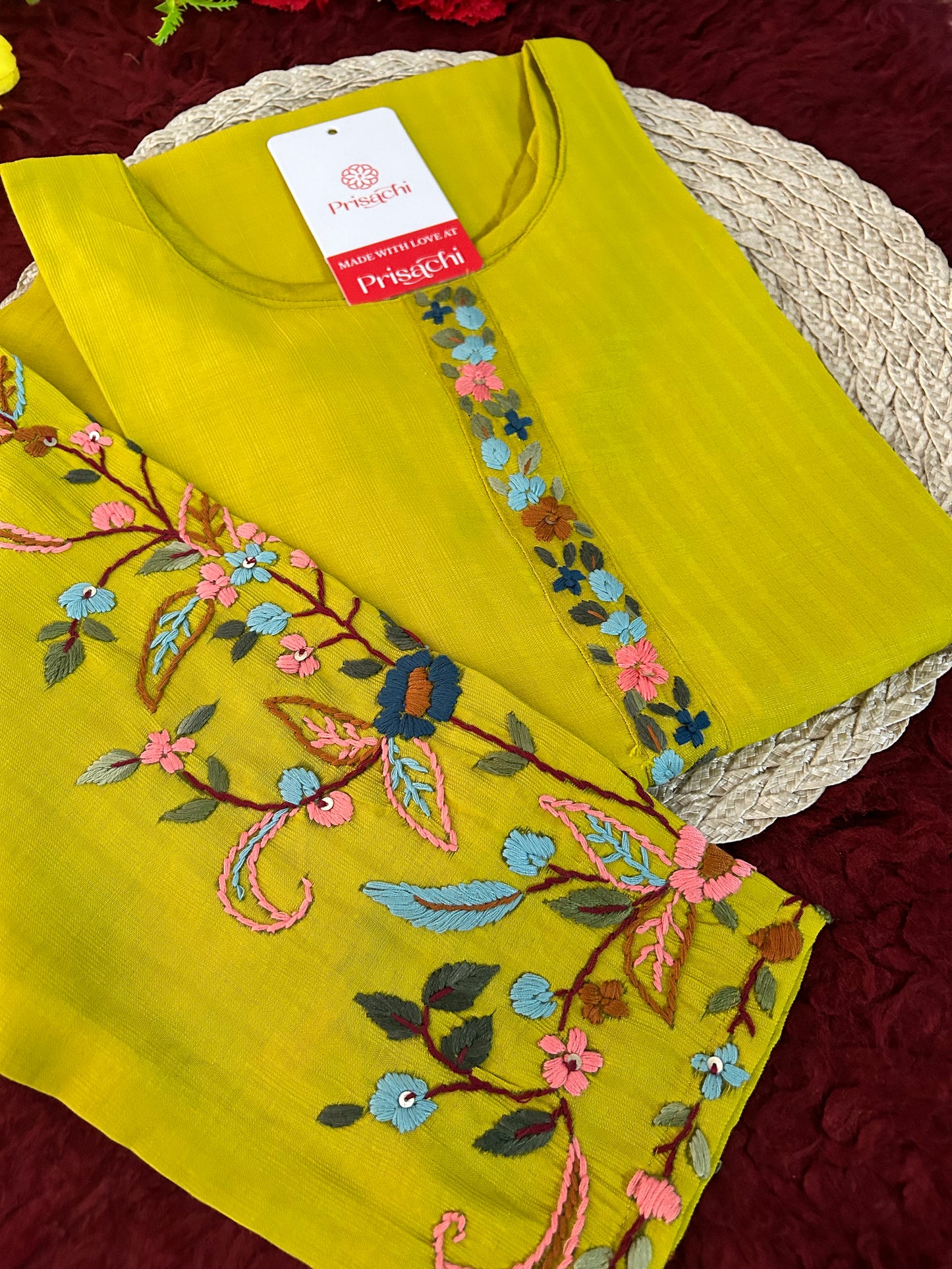 Designer Thread Embroidered Ethnic Straight Long Kurti | Casual Office And Daily Wear