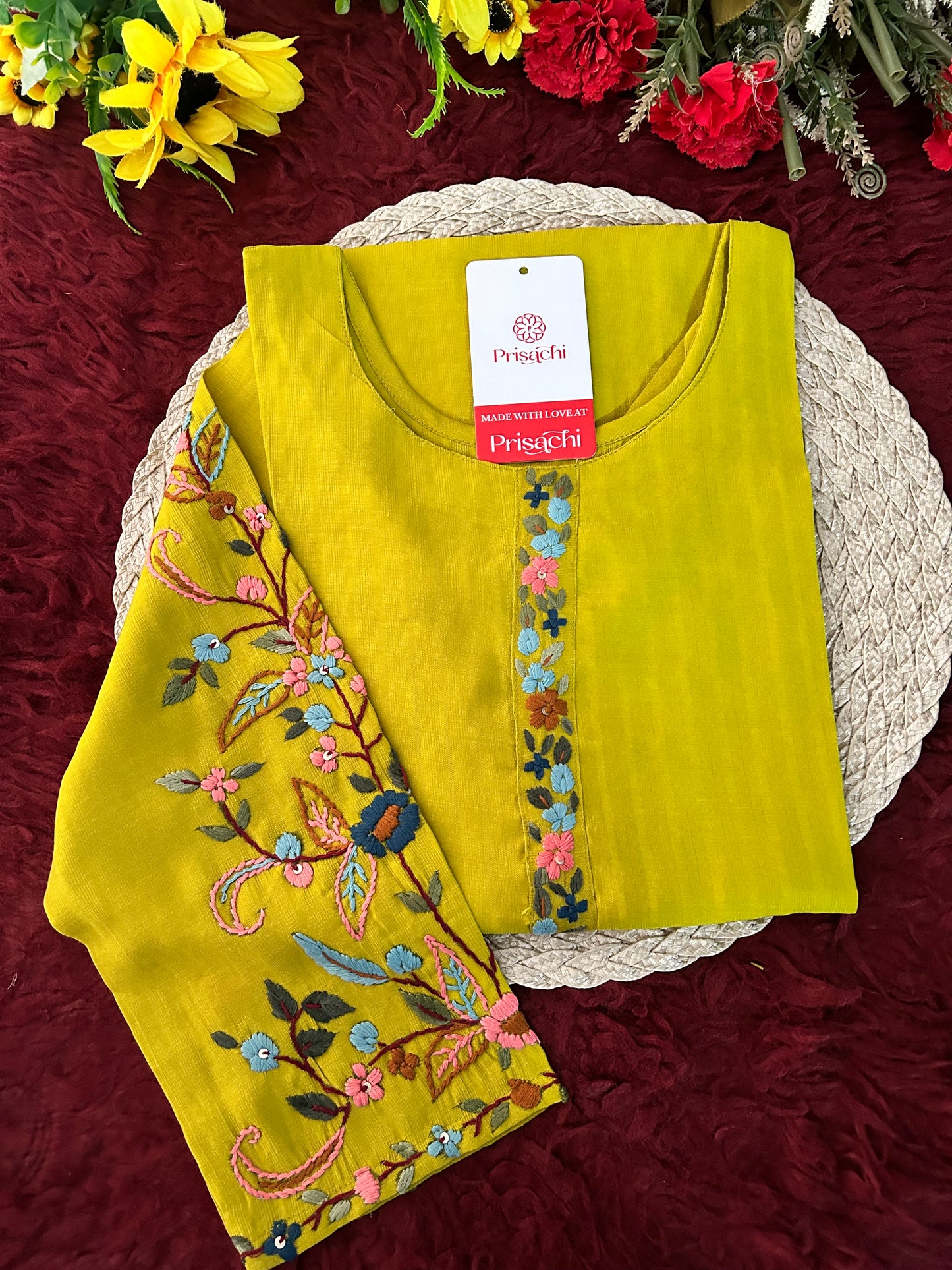 Designer Thread Embroidered Ethnic Straight Long Kurti | Casual Office And Daily Wear