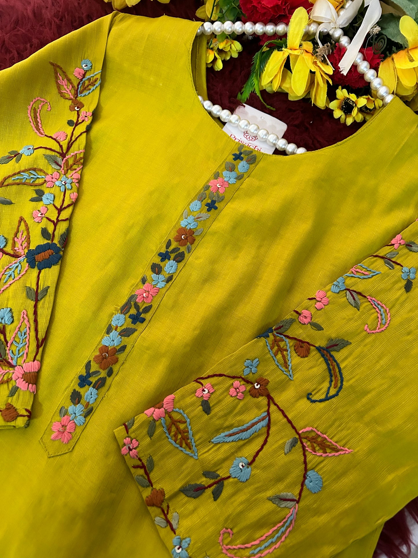 Designer Thread Embroidered Ethnic Straight Long Kurti | Casual Office And Daily Wear