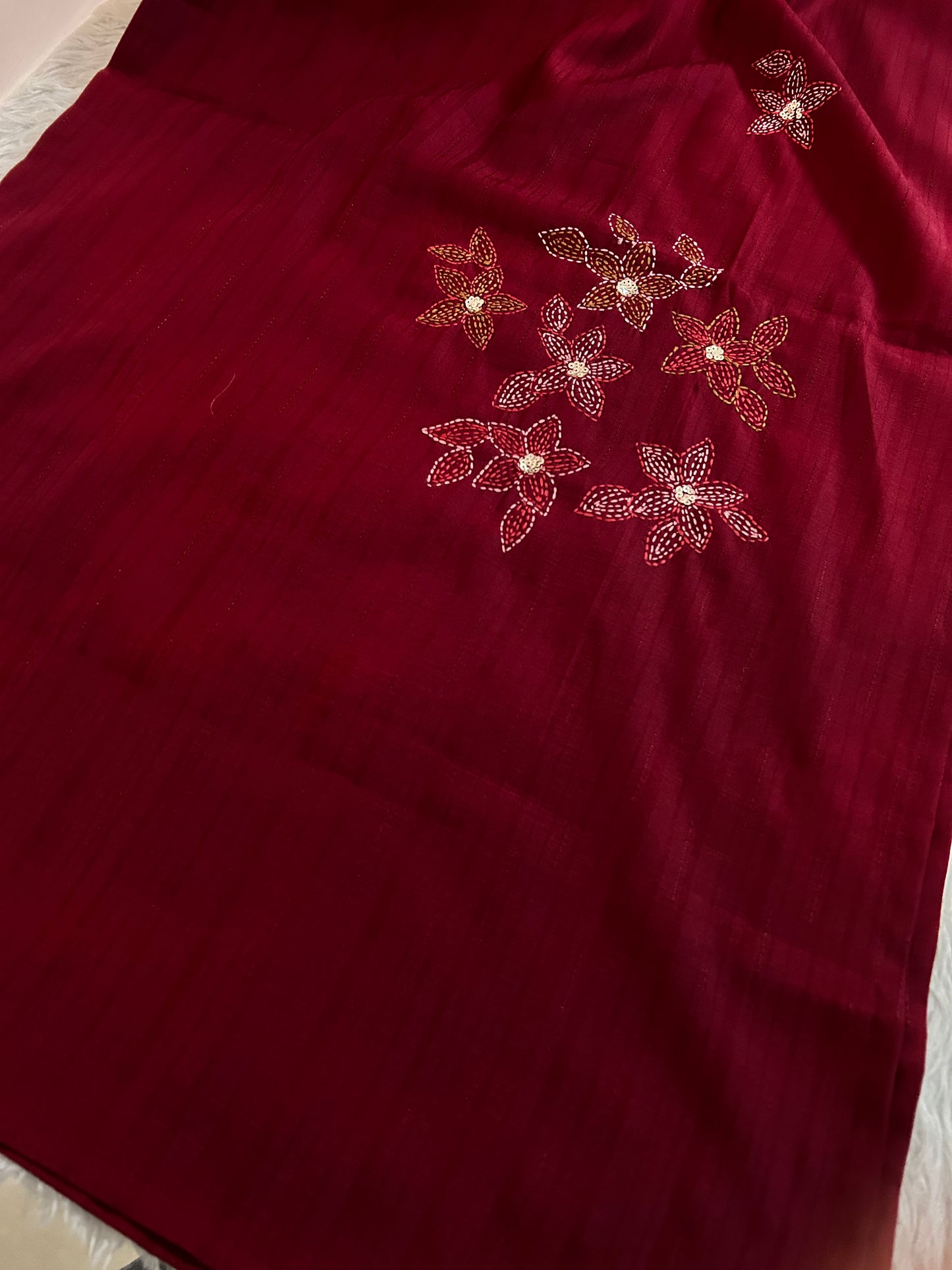 Maroon Straight Thread Embroidered Kurti for Women | Designer Ethnic Office & Casual Wear