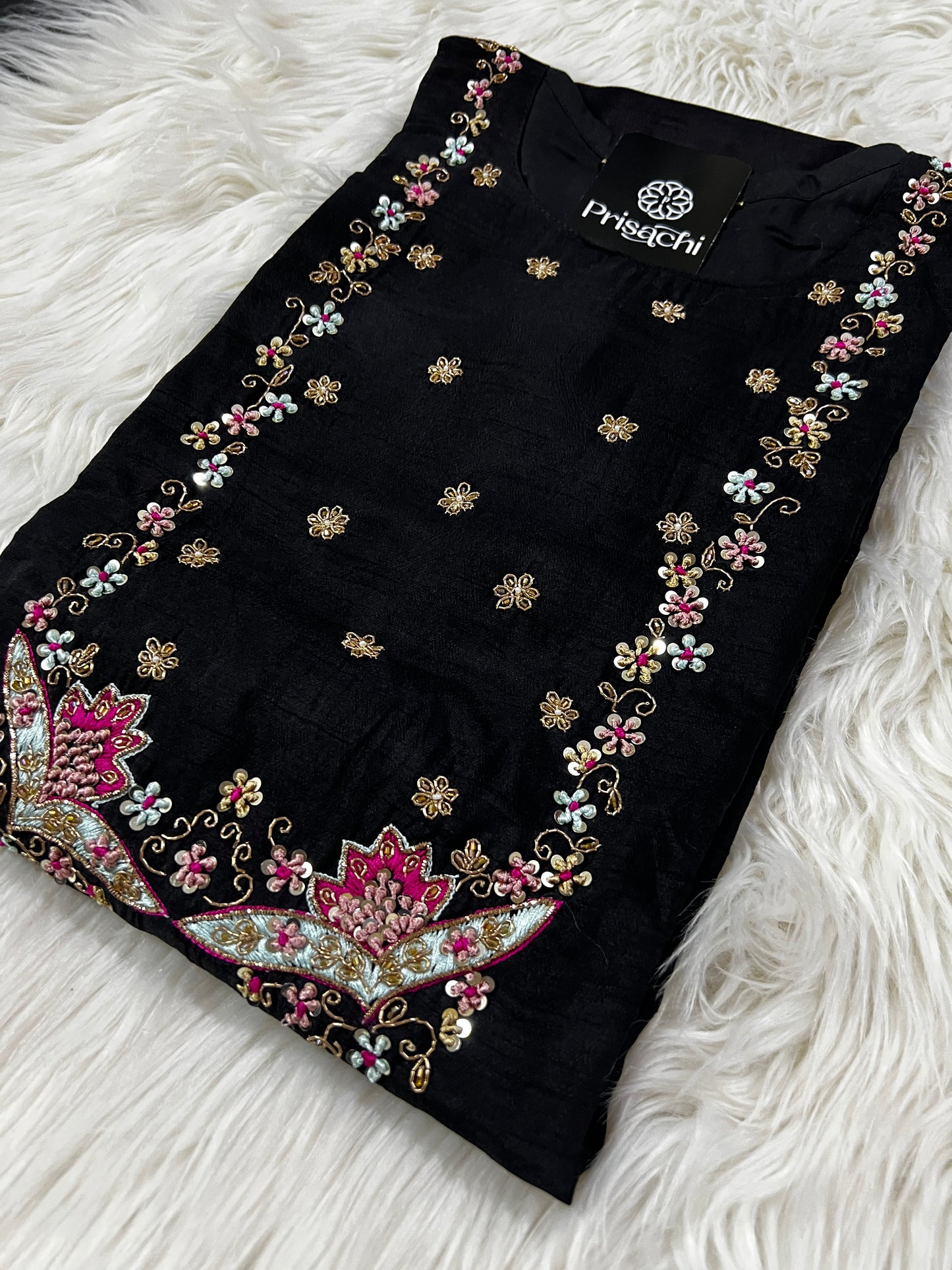 Wine embroidered chanderi silk kurta set with dupatta