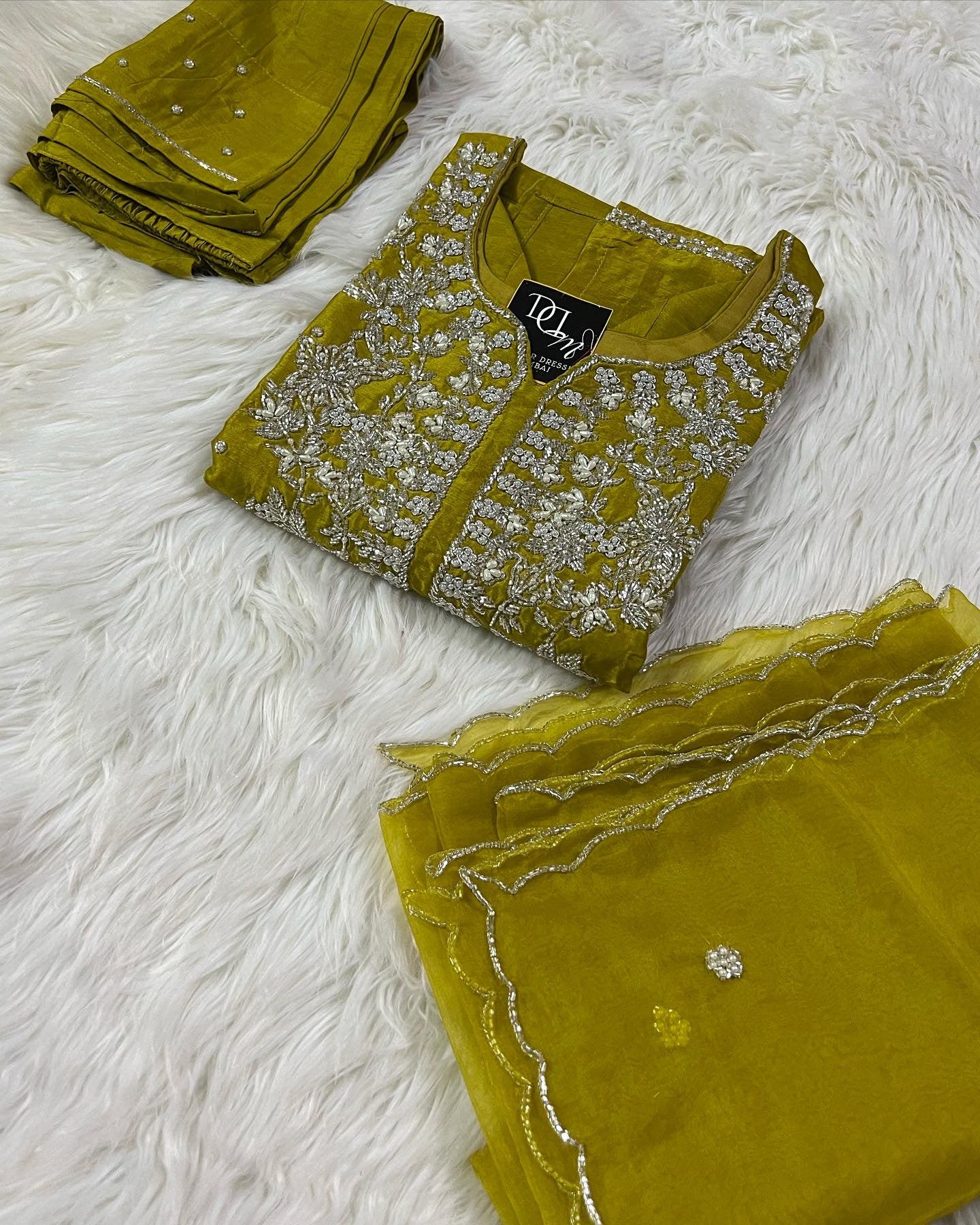 Maslin Designer Embroidered kurta set with dupatta