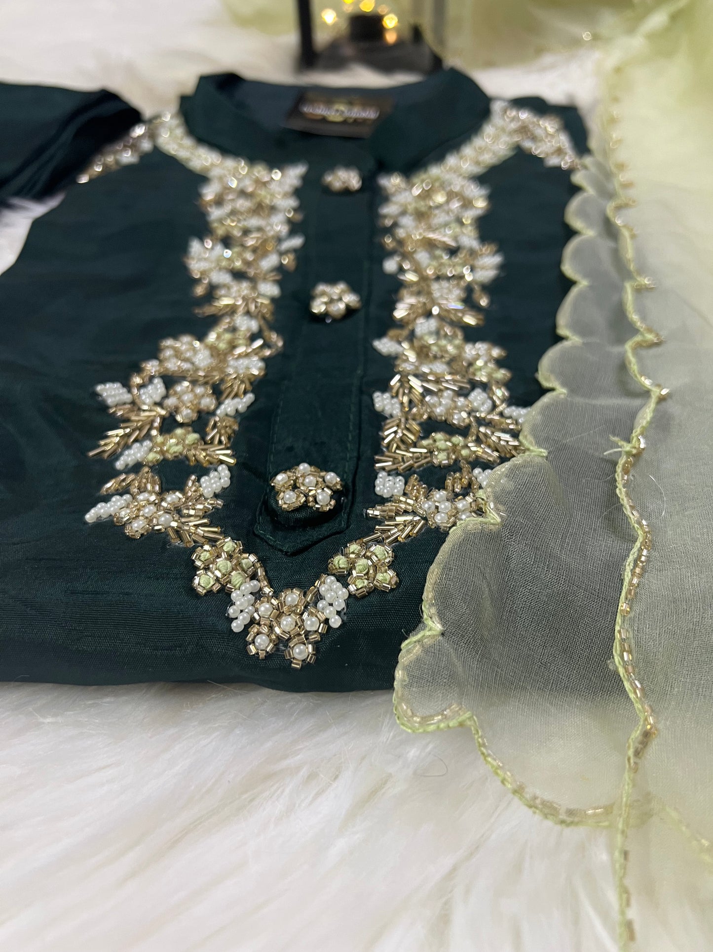 Designer Embroidered Ethnic kurta set with dupatta and pants - Prisachi Official