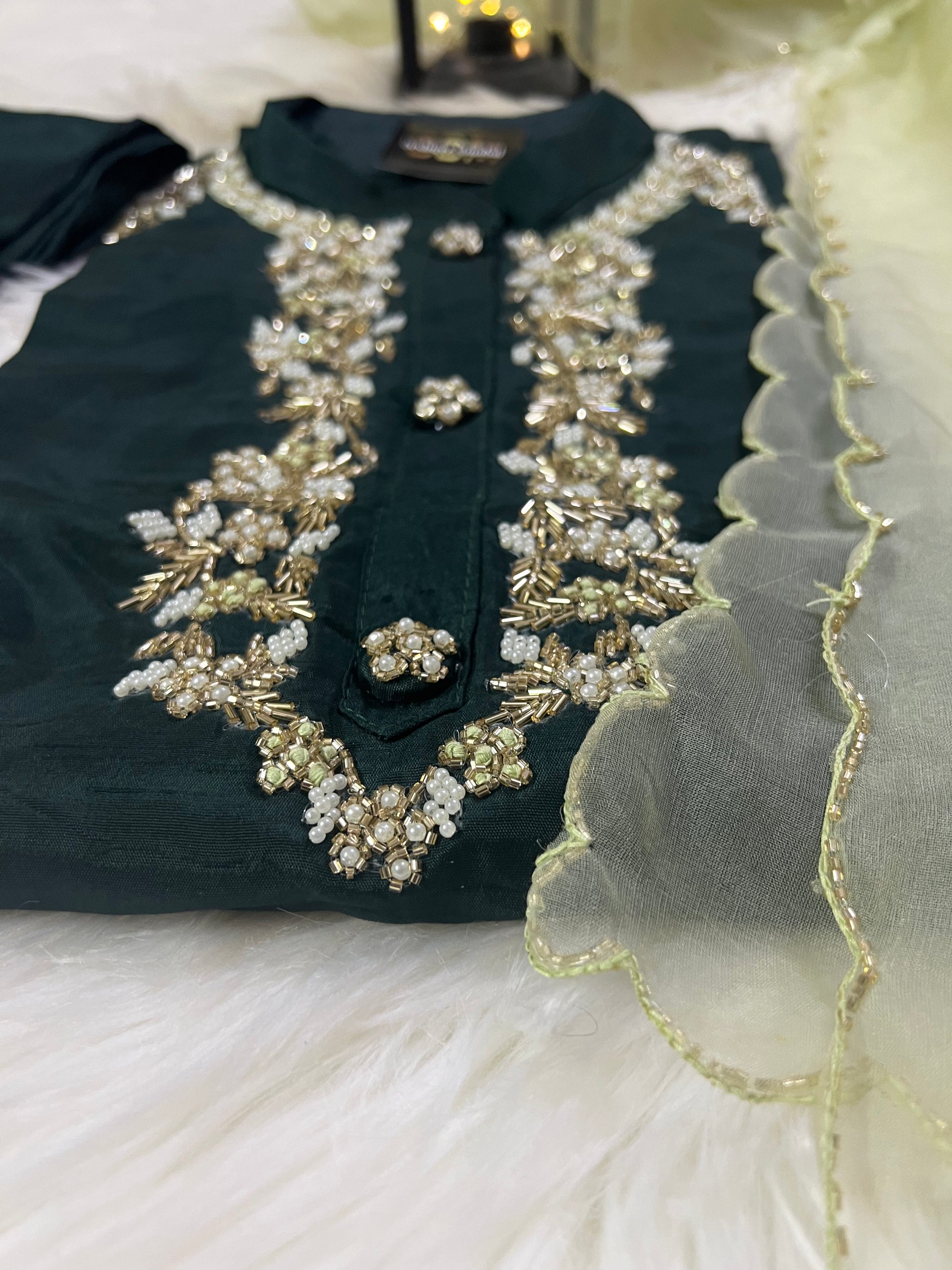 Designer Embroidered Ethnic kurta set with dupatta and pants - Prisachi Official