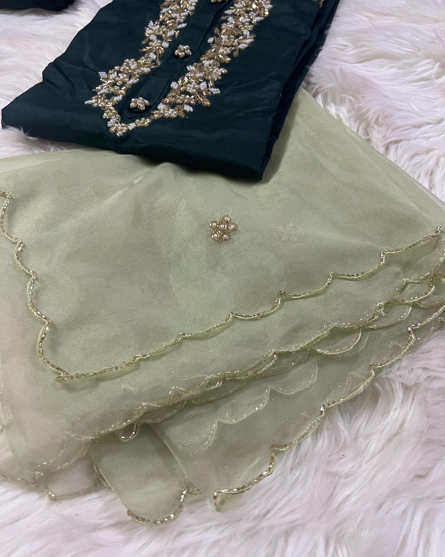 Designer Embroidered Ethnic kurta set with dupatta and pants - Prisachi Official