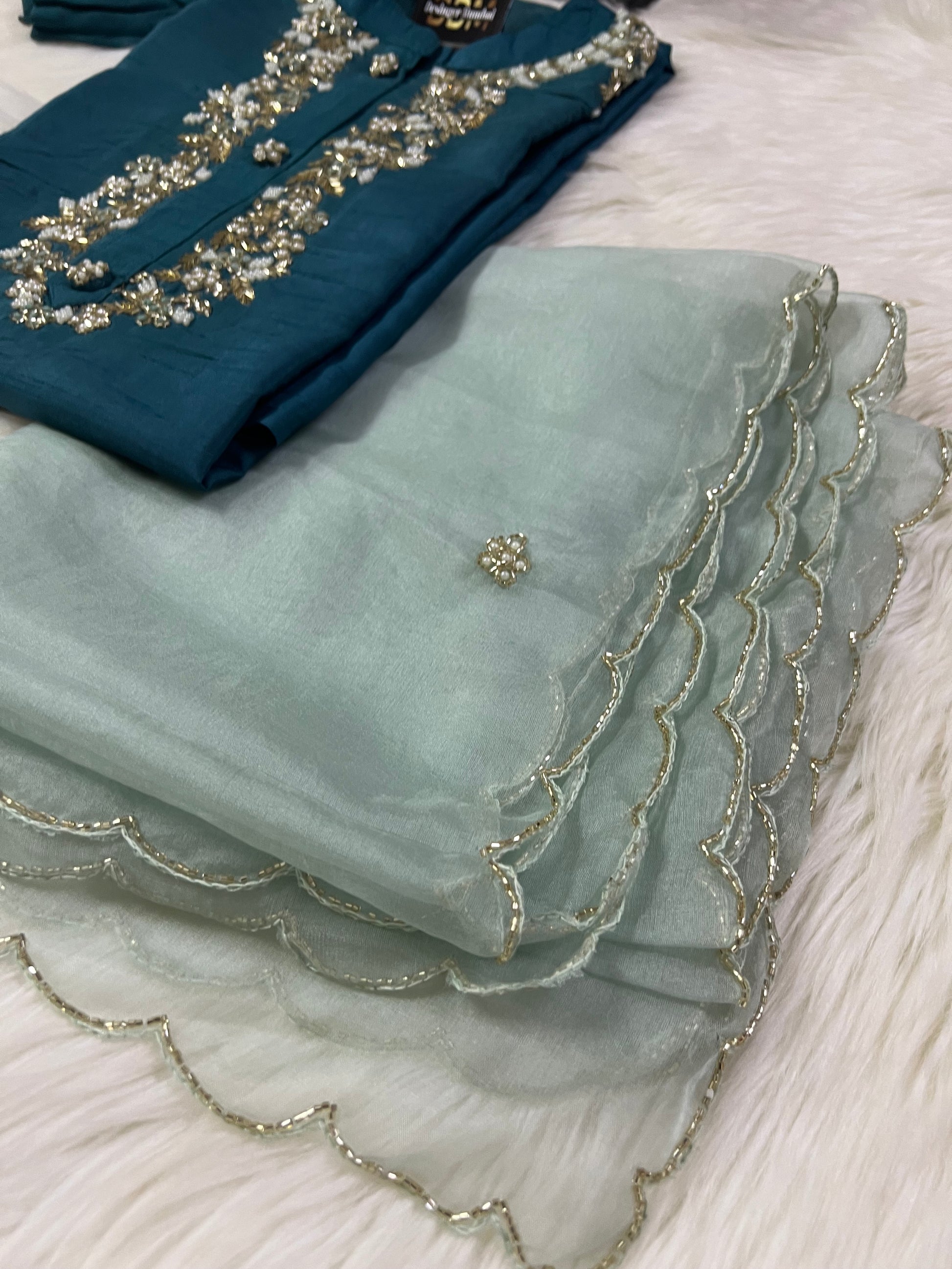Maslin Designer Embroidery with Zardosi Kurti set with dupttaa Prisachi Official Maslin Designer Embroidery with Zardosi Kurti set with dupttaa Prisachi Official